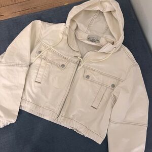 Off white denim crop jacket
